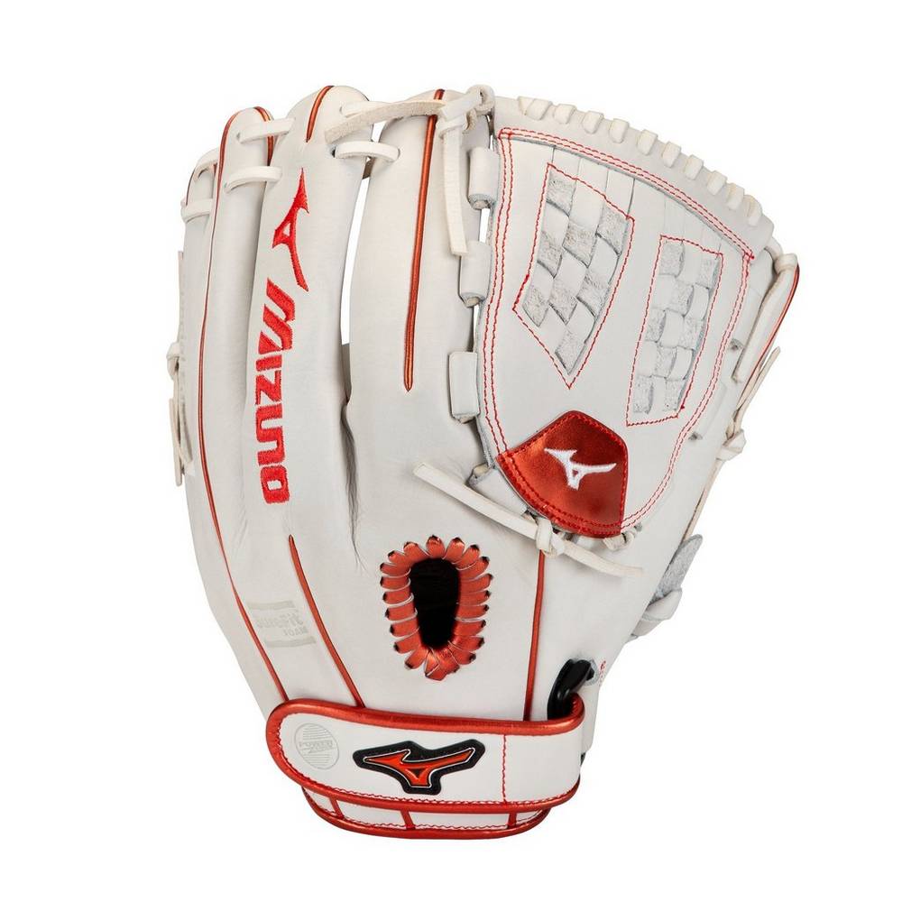 Womens Mizuno MVP Prime SE Fastpitch 12" Softball Gloves White/Red Philippines (NFKCYD241)